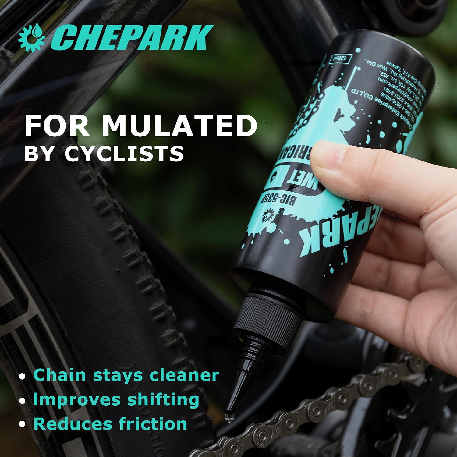 CHEPARK Bike Drivetrain cleaning & lubricating Essentials Kit with Bicycle Degreaser,Bicycle Lubricant Brush Tool- Bicycle Maintenance for Mountain Road Bikes (535P)