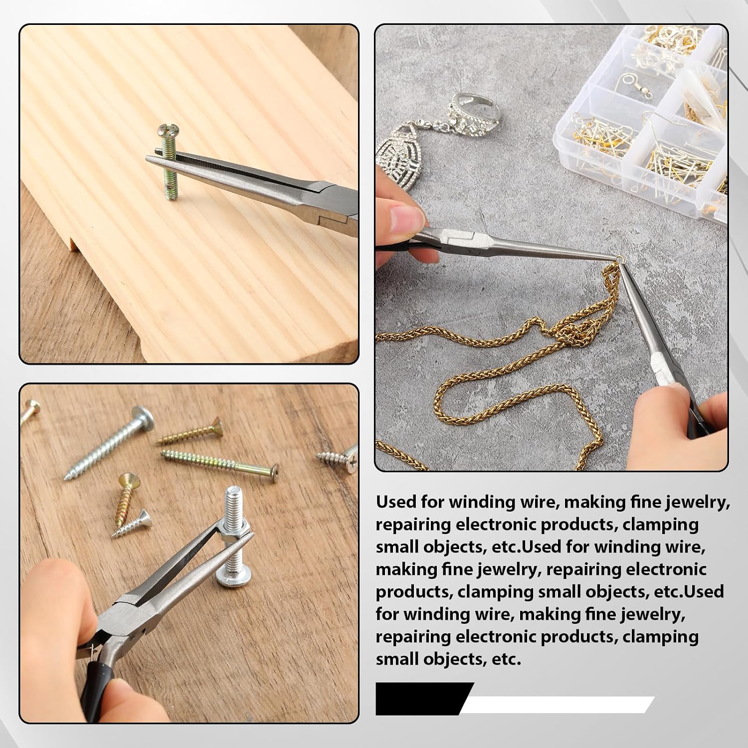 10 Pcs Mini Needle Nose Plier Bulk Jewelry 6 '', Black