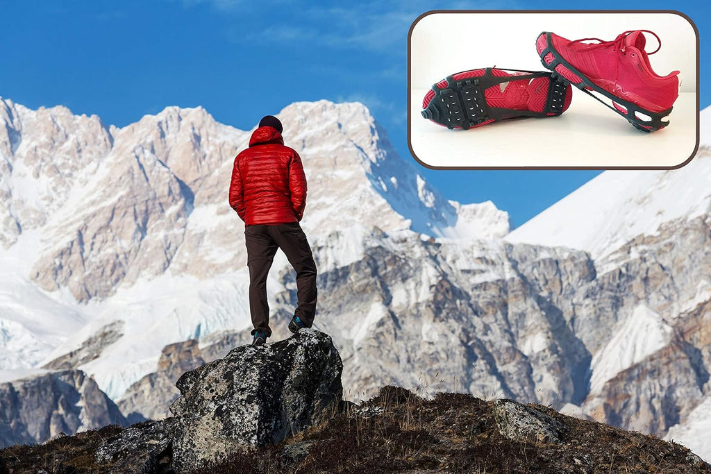 Limm Ice Snow Traction Cleats - Lightweight Crampon Cleats for Walking on Snow & Ice - Anti Slip Grippers Fasten Quickly & Easily Over Footwear - Protable Grips for Shoes and Boots