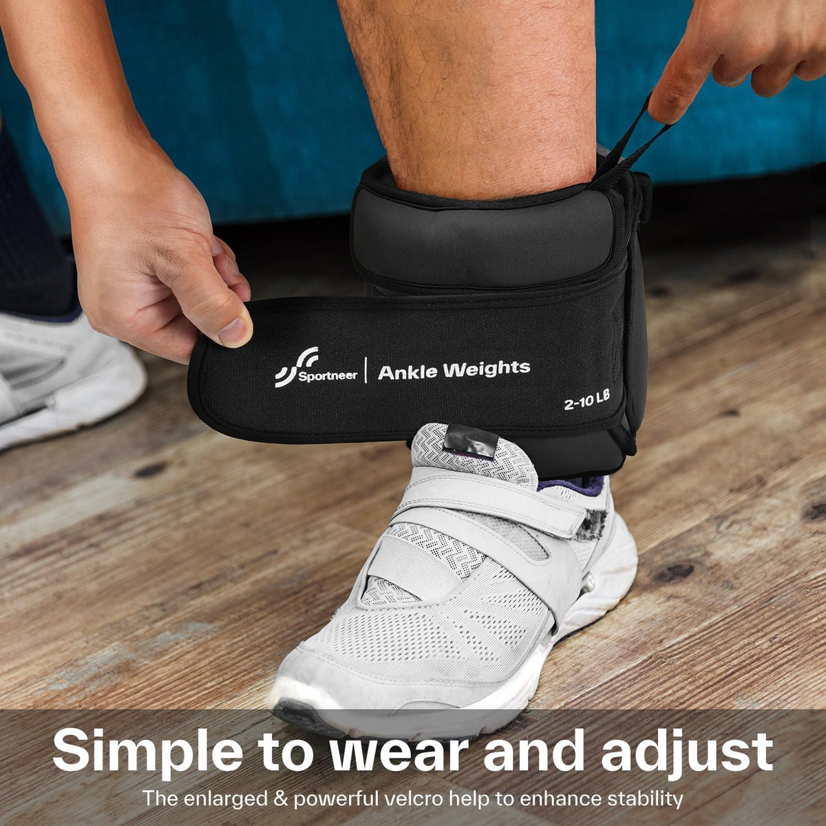 Sportneer 20lbs/Pair Adjustable Ankle Weights for Women & Men
