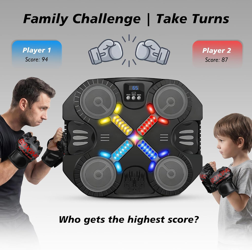 Music Boxing Machine with Gloves, Interactive Boxing Target for Active Kids