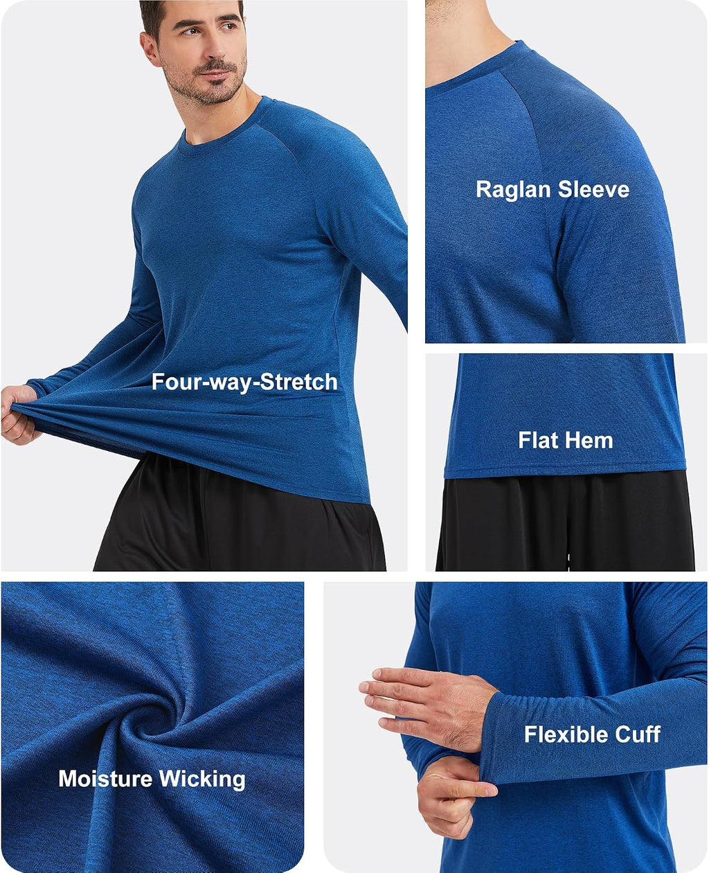 MLYENX 7 Pack Long Sleeve Shirts for Men Sun Protection Quick Dry