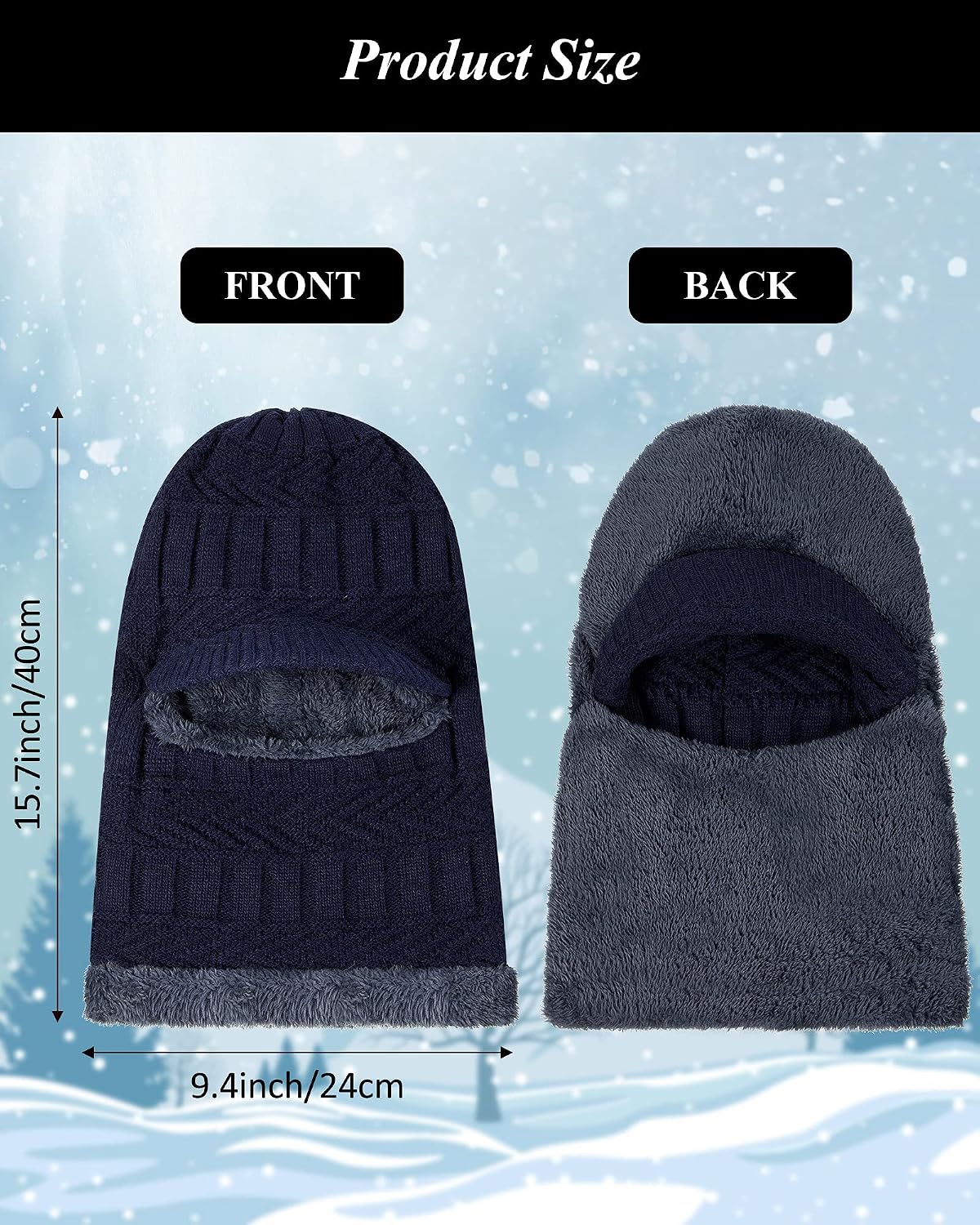 Syhood Winter Balaclava Ski Mask Fleece Lined