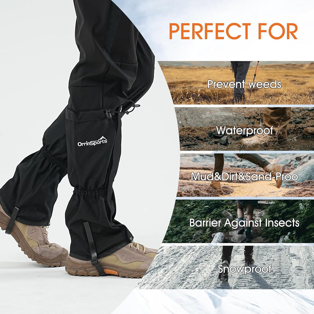 Leg Gaiters for Men Women Waterproof Gaiters for Hiking Snow Boot Gaiters