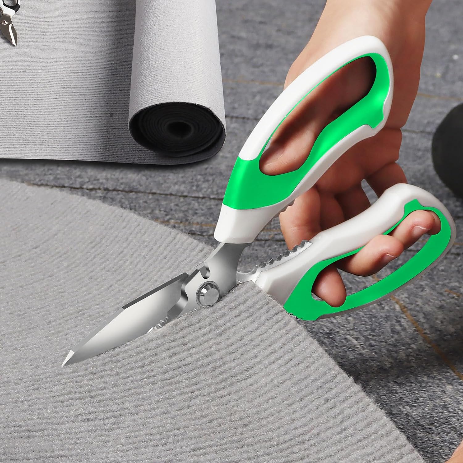 BoFuYuan Utility Scissors All Purpose heavy duty 8-Inch Green