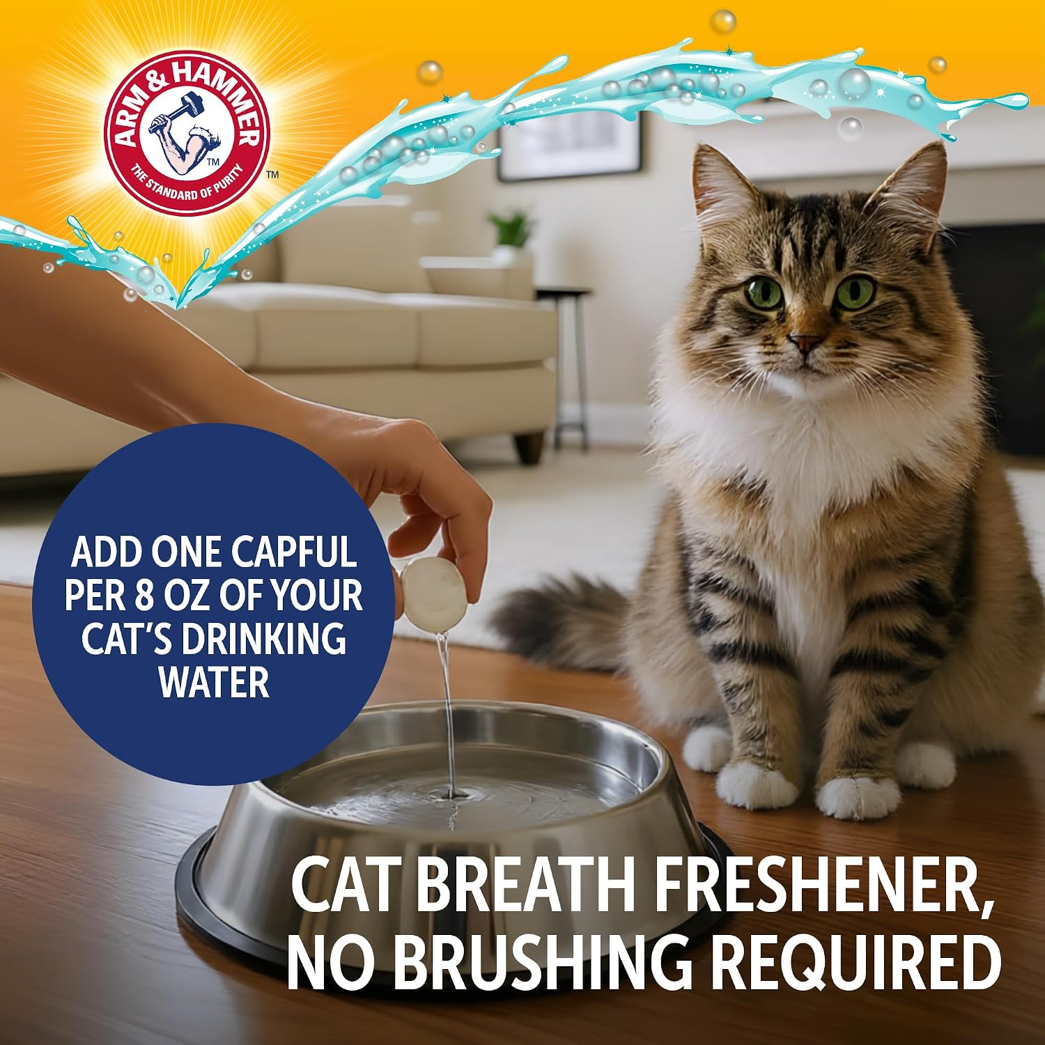 Arm & Hammer Complete Care Cat Dental Water Additive, 8 Fl Oz, 2-Pack