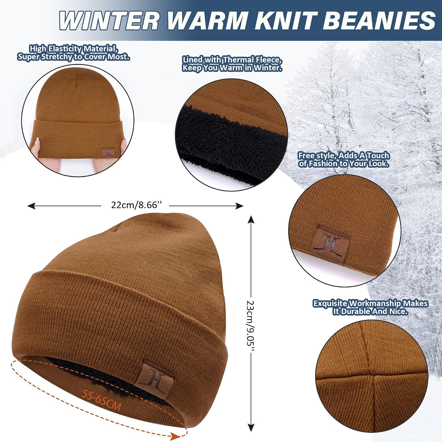 FZ FANTASTIC ZONE Winter Beanie Hats Scarf Touchscreen Gloves for Men Women