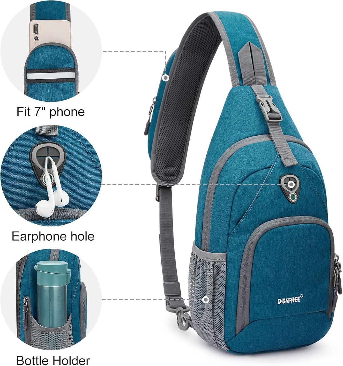 G4Free RFID Sling Bag Crossbody Backpack Small Chest Shoulder Bag Hiking Outdoor