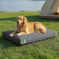 Sytopia 42 Inch Canvas Outdoor Dog Bed for Extra Large Dogs, Durable Dog Bed with Waterproof Machine Washable Removable Cover, Indoor Patio Pet Pad for Crate, Dark Grey
