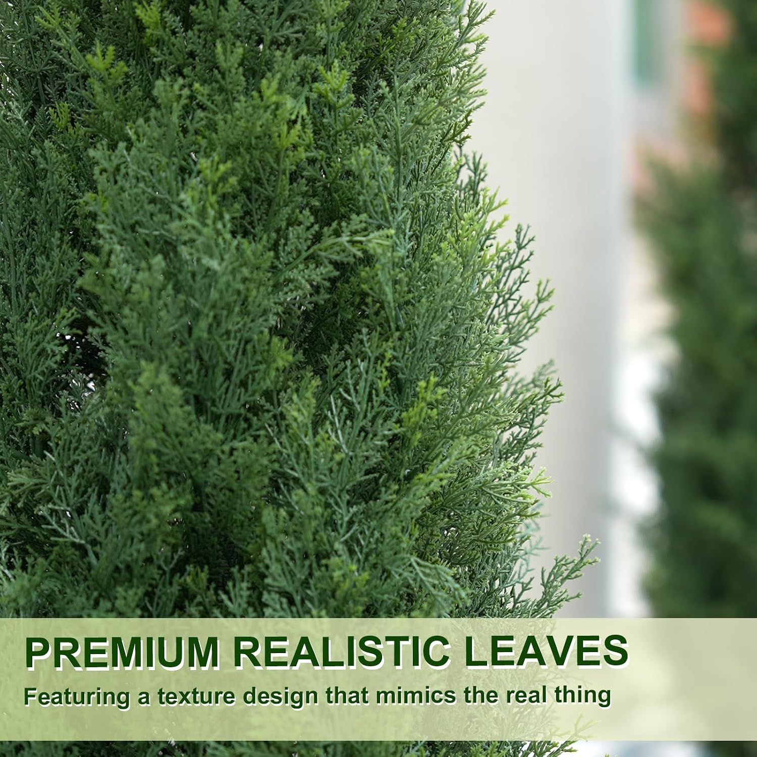 VIVATREES 3FT Artificial Cedar Topiary Trees with Rustic Barrel Planter, Outdoor Indoor Realistic Faux Pine Shrubs Plants, Fake Cypress Trees for Home Offices Porch Decor, Set of 2
