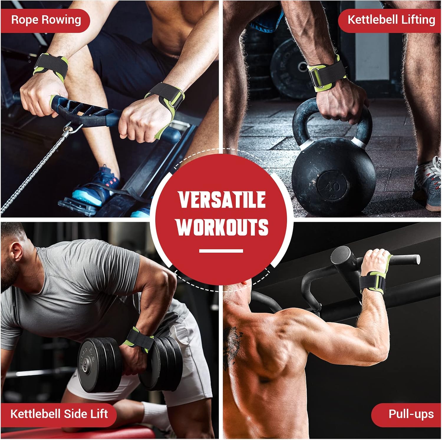 Weight Lifting Wrist Strap, Double-Layer Leather for Deadlift Powerlifting