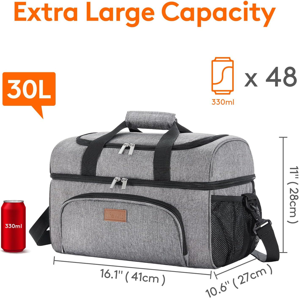 Lifewit Insulated Cooler Bag, Large Leakproof Beach Cooler, Lightweight Portable Double Layer Soft-Sided Travel Ice Chest for Camping, Kayaking, Road Trips, Grocery Shopping | Lifewit Insulated Cooler Bag, 48 Can Large Leakproof Beach Cooler