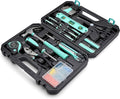 Amazon Basics 142-Piece Household Tool Kit for Home Repair, Hand Tools with Storage Case, 13.39 x 9.25 x 2.95 inch, Turquoise