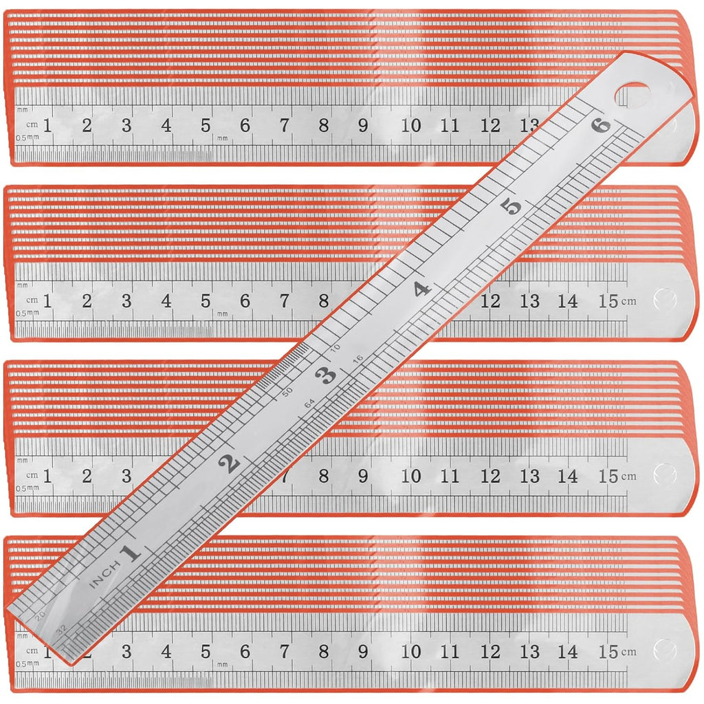30 Pack 12 Inches Stainless Steel Rulers, Straight Edge Laser Engraved