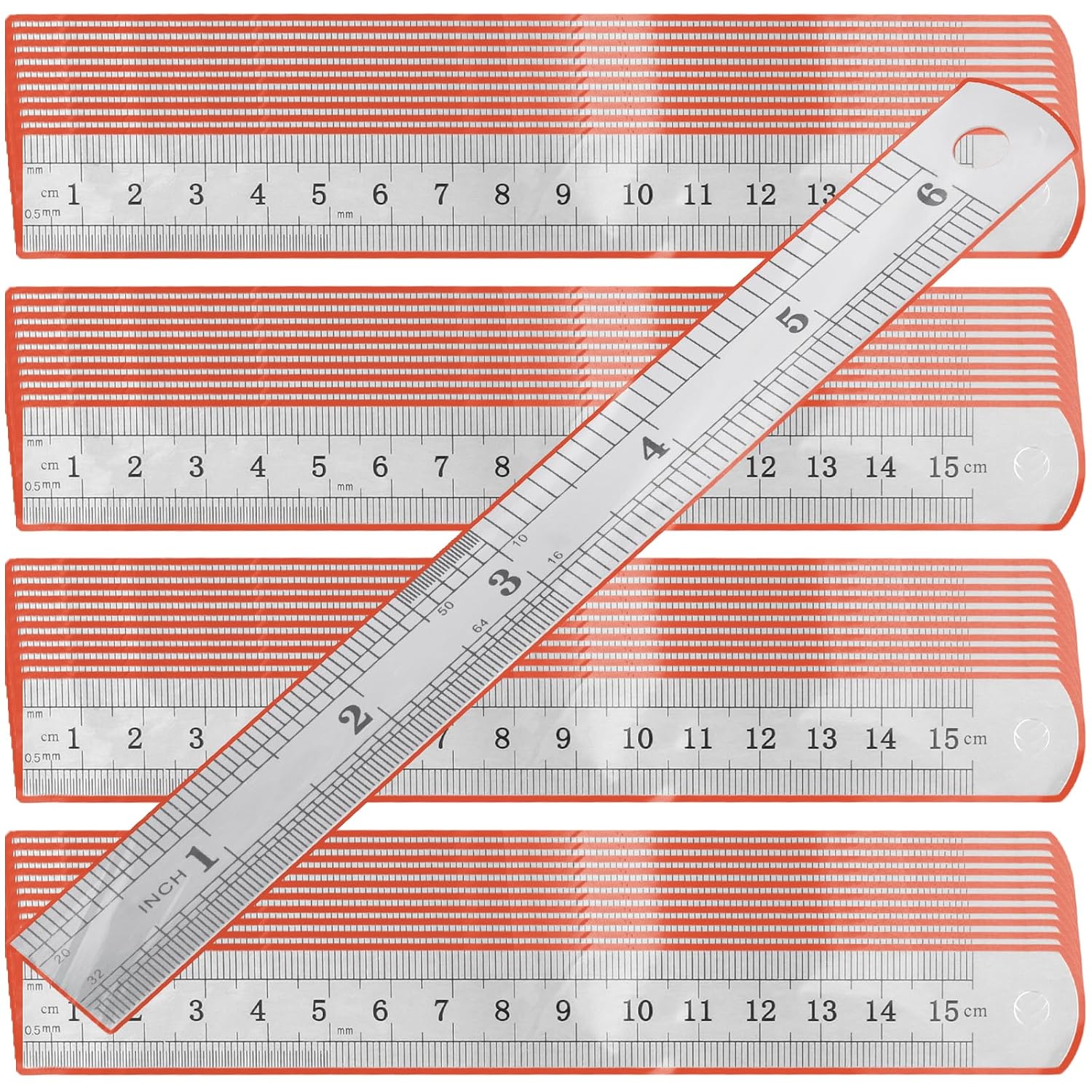 30 Pack 12 Inches Stainless Steel Rulers, Straight Edge Laser Engraved