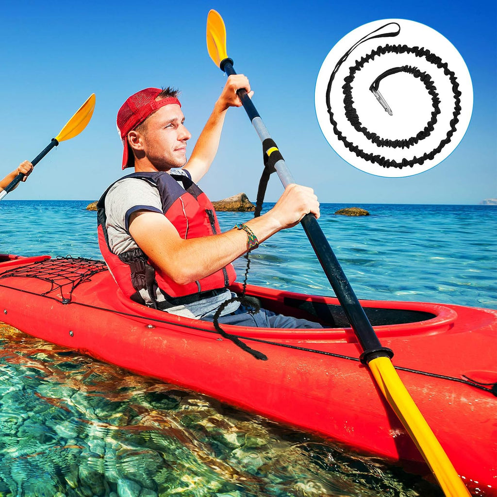 4 Pcs Kayak Paddle Leash Kayak Rod Lanyard Stretchable Coiled Tether