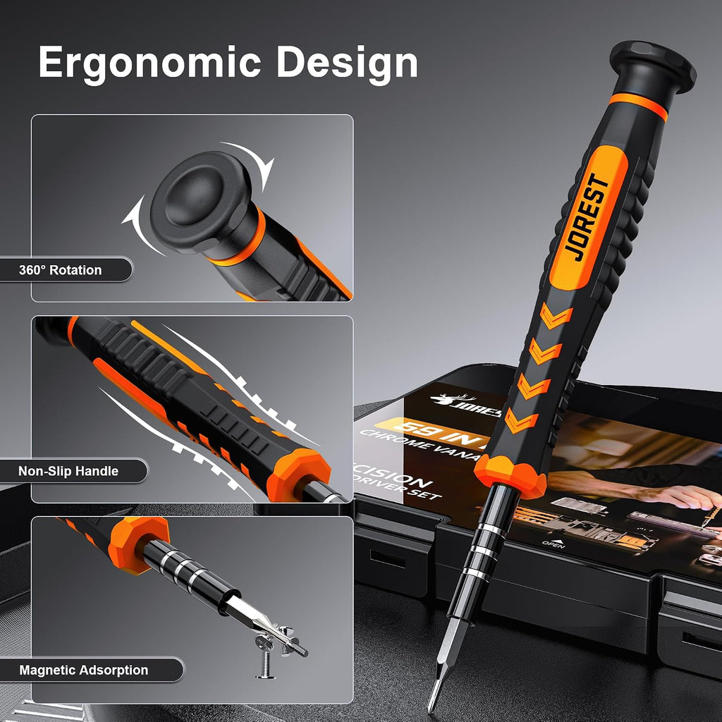 JOREST 59Pcs Small Precision Screwdriver Set with Torx T5 T6, Mini Tool Kit