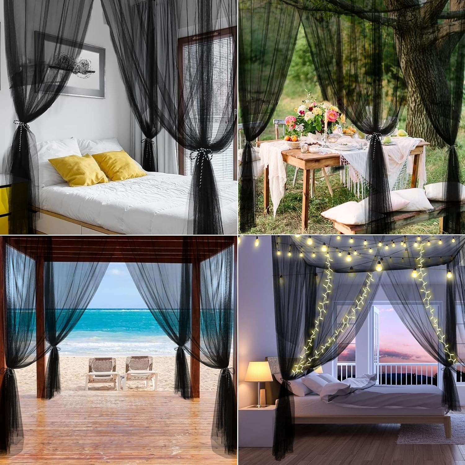 Bed Canopy Curtains Mosquito Net Bed Canopy for Full Queen King Size Bed