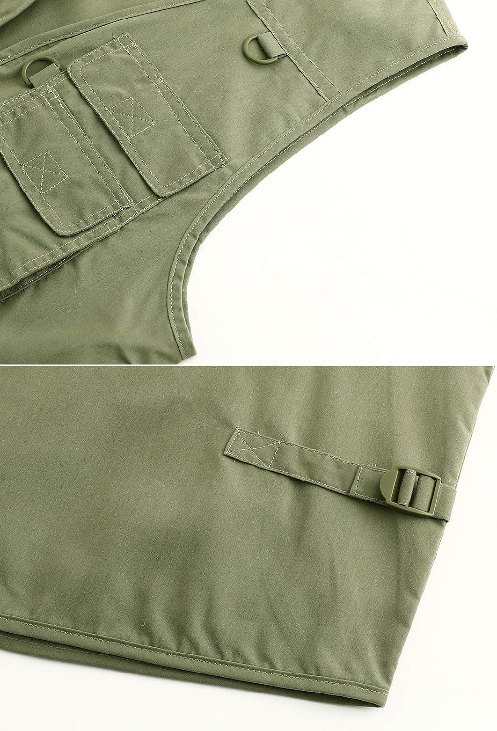 Hbufnha Men's Casual Safari Travel Vest 16 Pockets Outdoor Work Vest Sleeveless Jacket Fishing Hiking Photograph