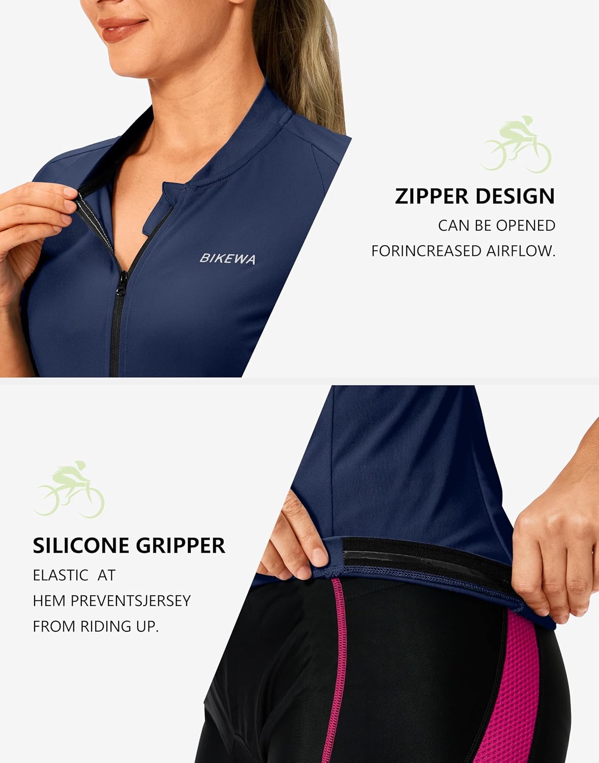 Women's Cycling Jersey Short Sleeve Bike Jersey Road Bike Shirts Biking Bicycle Tops with Pockets