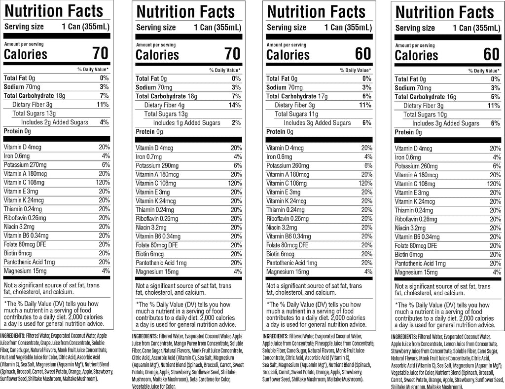 GREATER THAN Hydration for Her - Nutrient Enhanced Coconut Water Electrolyte Beverage with Real Fruit, Plant-Based Vitamins & Fiber, Clean Functional Hydration, Variety Pack, 12 oz (12 Pack)