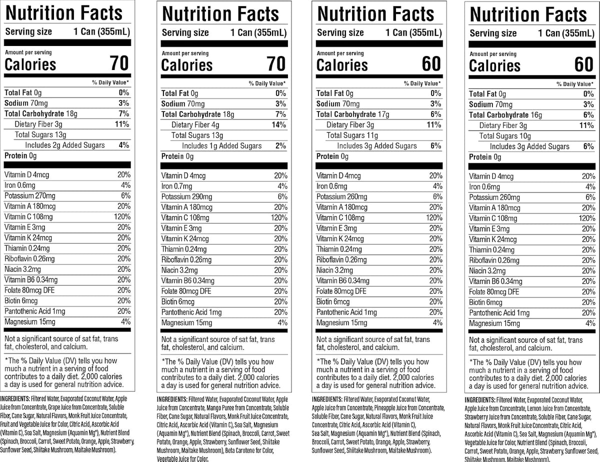 GREATER THAN Hydration for Her - Nutrient Enhanced Coconut Water Electrolyte Beverage with Real Fruit, Plant-Based Vitamins & Fiber, Clean Functional Hydration, Variety Pack, 12 oz (12 Pack)