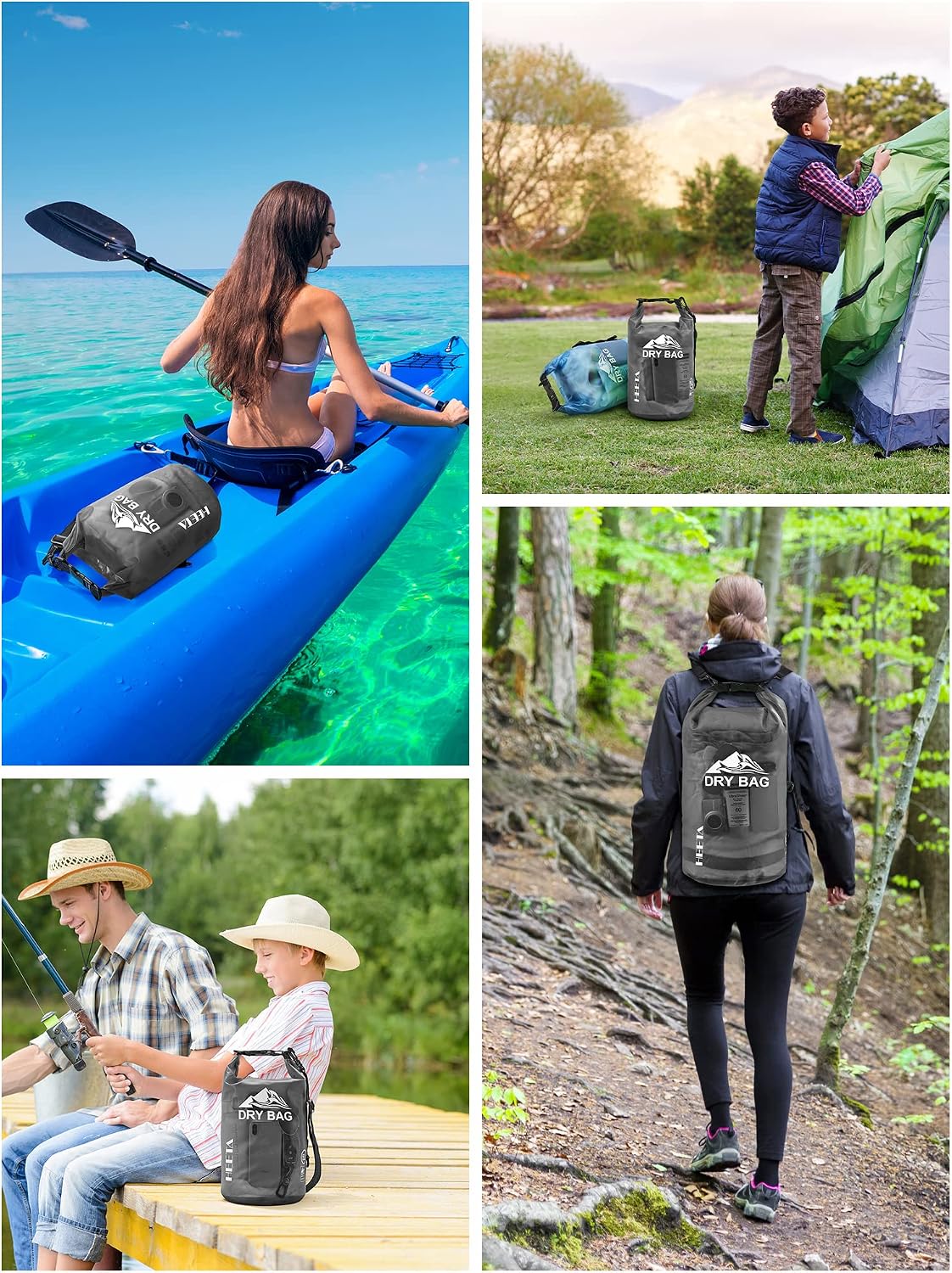HEETA Dry Bag Waterproof Backpack with Phone Case 5L/10L/20L/30L/40L