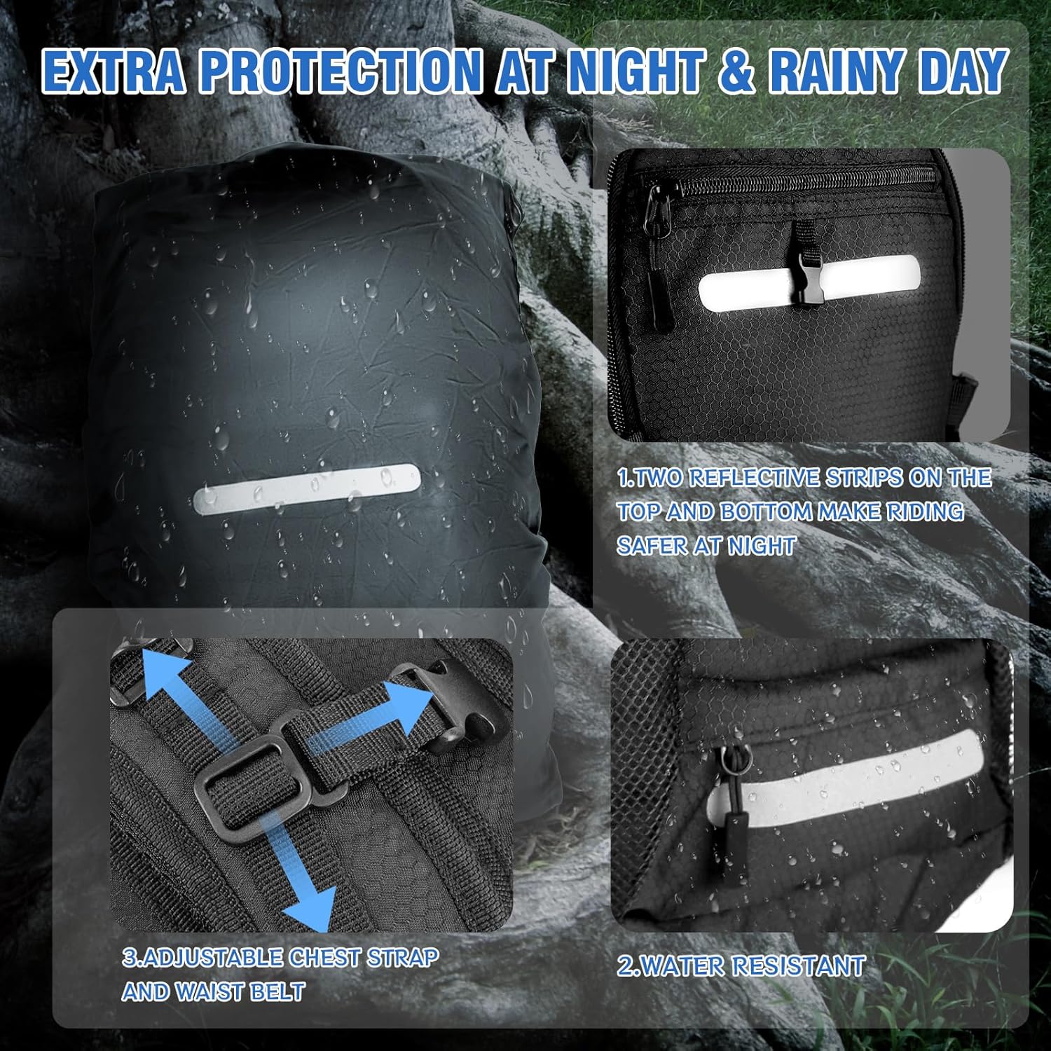 Zavothy 20L Multipurpose Hiking Backpack with 3L Water Bladder – Durable Hydration Backpack with Insulated Bladder Compartment, Hidden Helmet Holder & Rain Cover – for Hiking, Commuting, and Camping