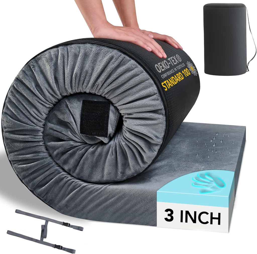 HomeMate Memory Foam Camping Mattress Pad: Portable Car Sleeping Pad