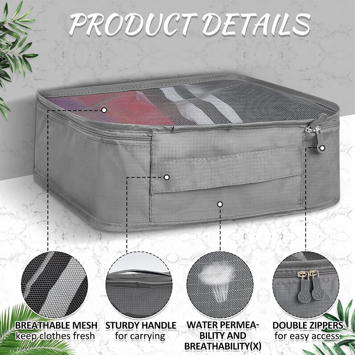 Silkfly 12 Pcs Packing Cubes for Travel,XL, L, M,Classic,Gray