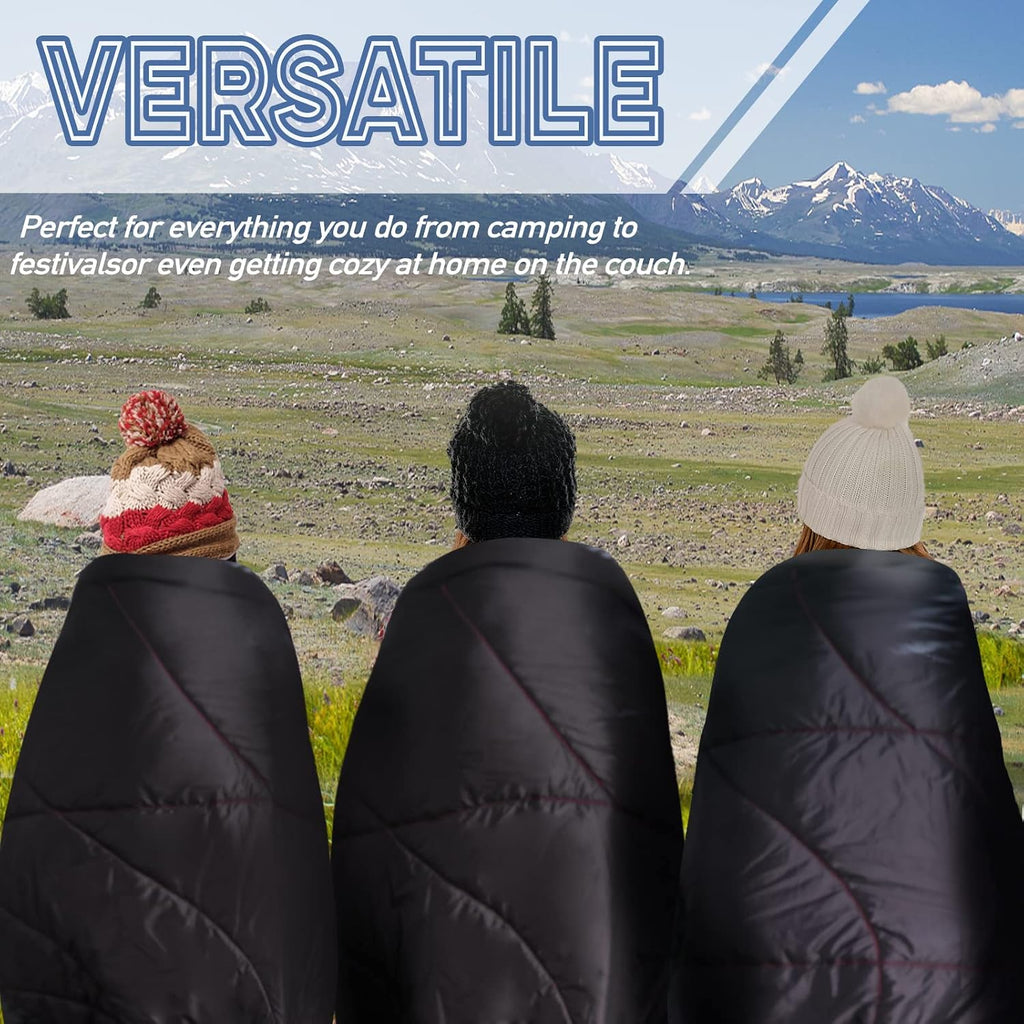 Outdoor Puffy Camping Blanket, Large Outdoor Blanket Waterproof, 55*79''