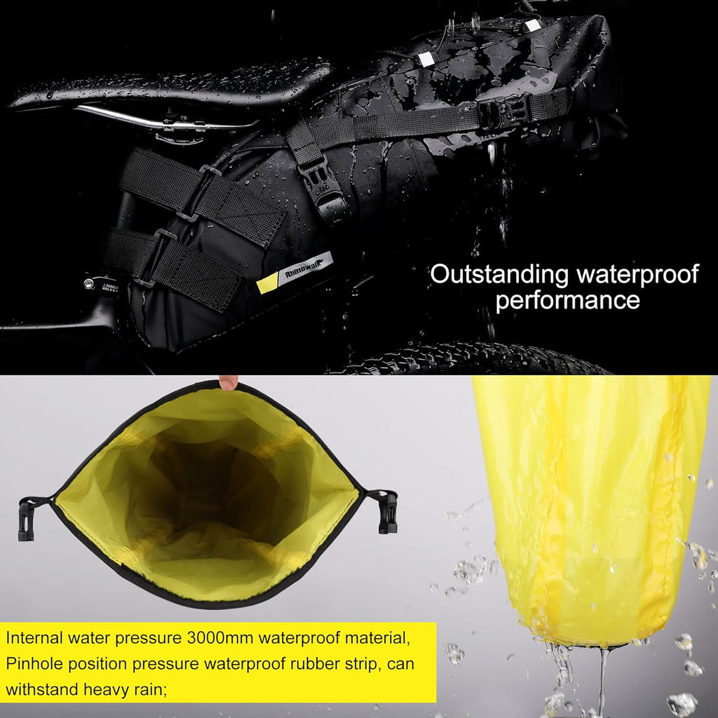 Bike Saddle Bag Waterproof Bike Seat Bag Expandable Capacity Cycling Under Seat Pouch for Mountain Road Biking and Commuting Trips 13L
