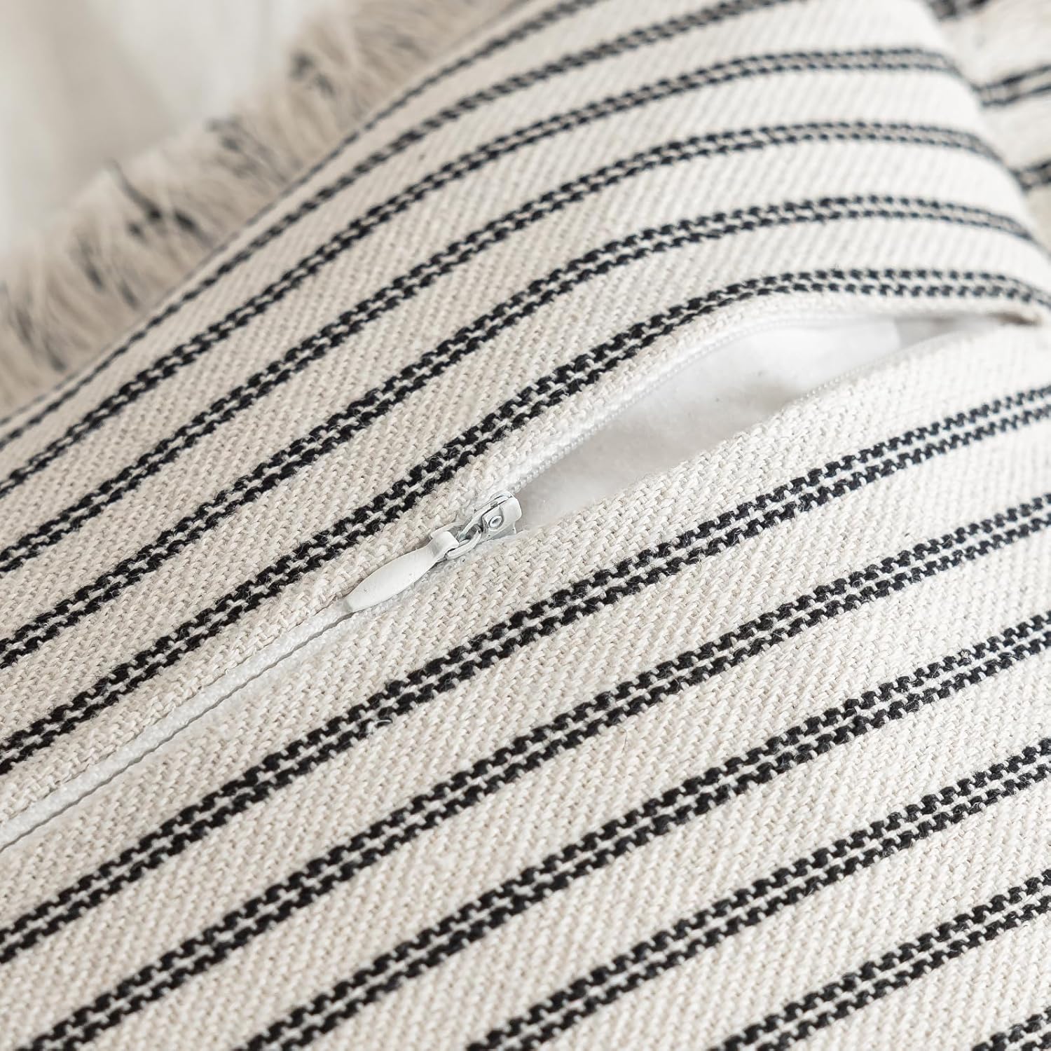 YEENAASY Throw Pillow Covers 18x18 Boho Striped Pillow Cases with Tassel