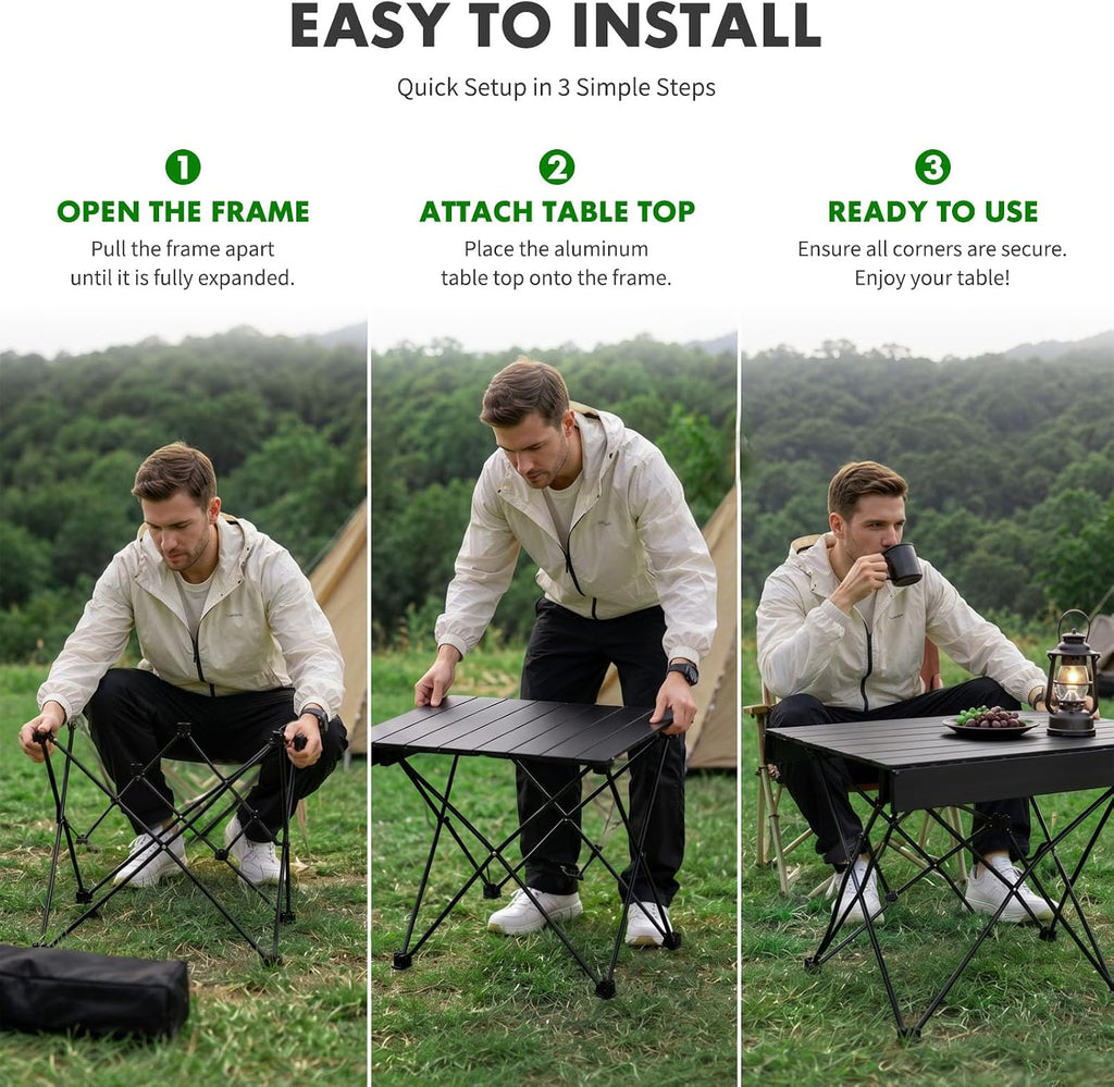 ShellKingdom Portable Camping Table for Picnic, Outdoor BBQ, Cooking, Beach