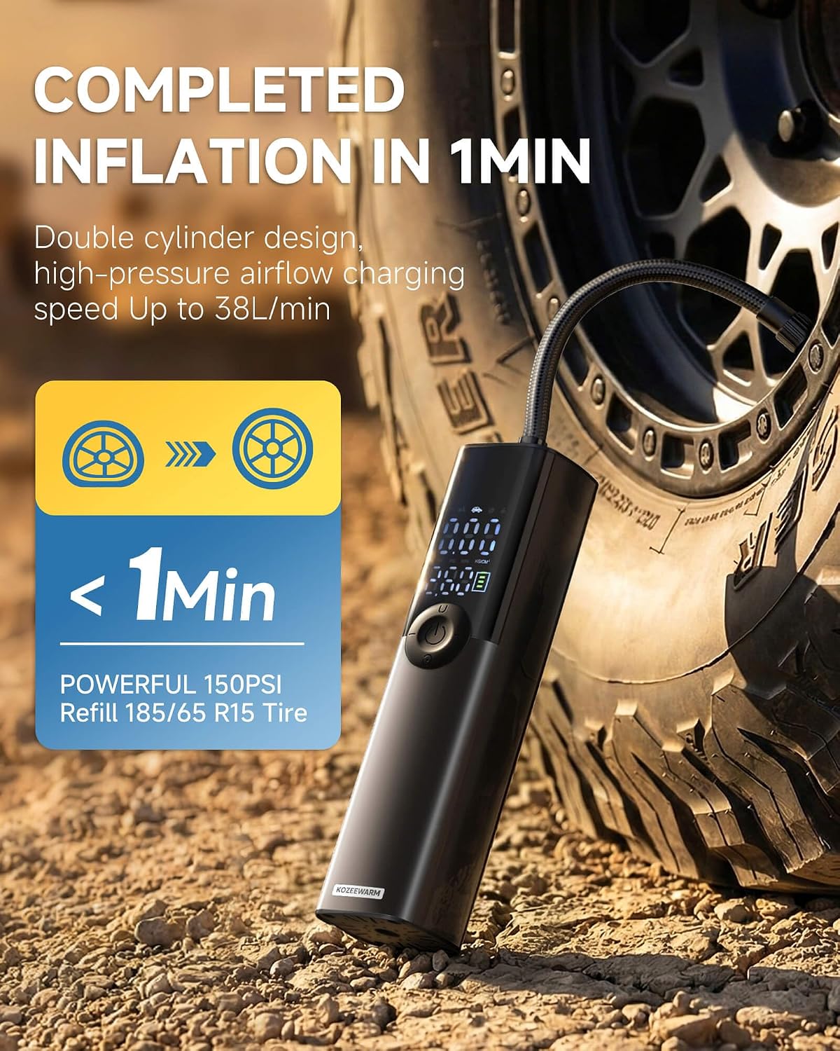 Tire Inflator Portable Air Compressor for Car, Motocycle, Bike Inflatables