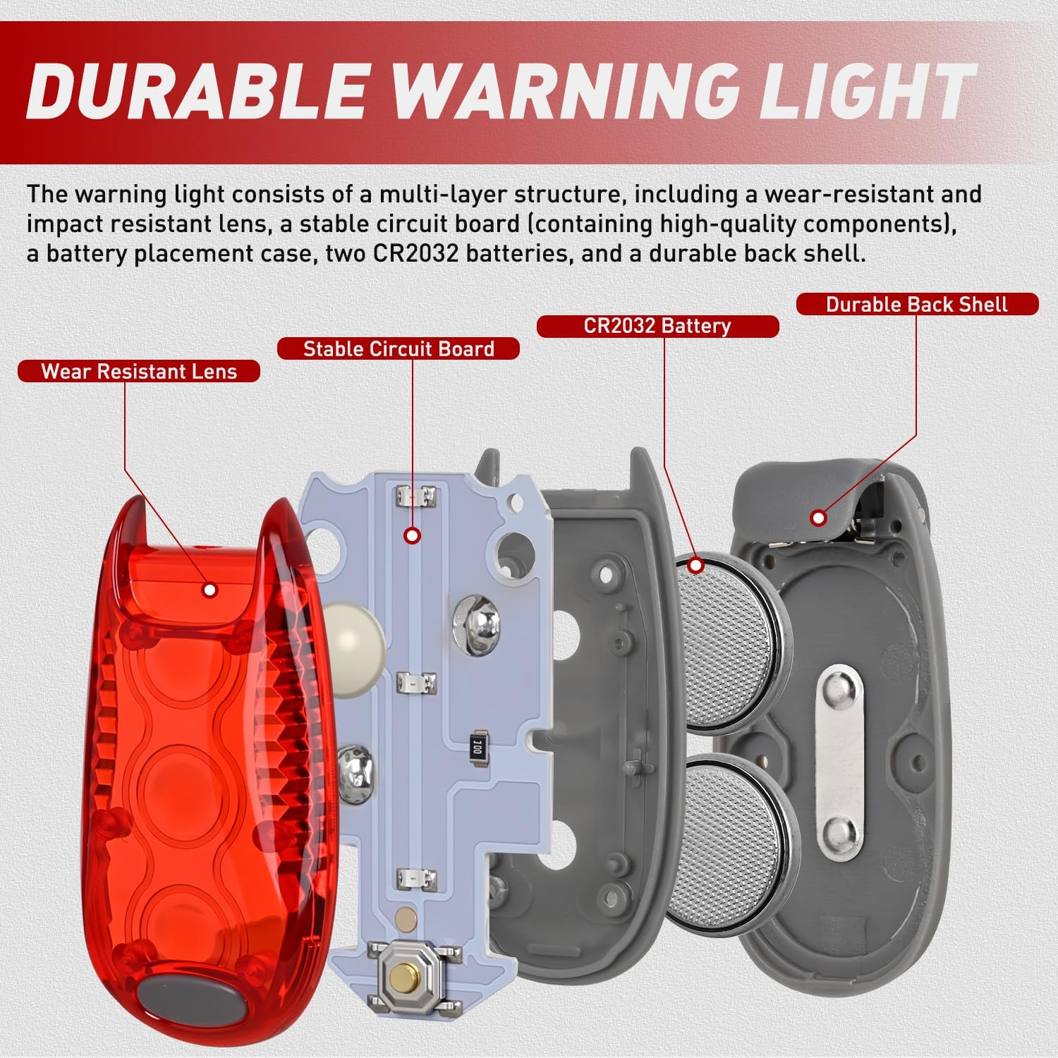 Nilight LED Safety Light 4PCS Red Marine Navigation Bike Tail Lights
