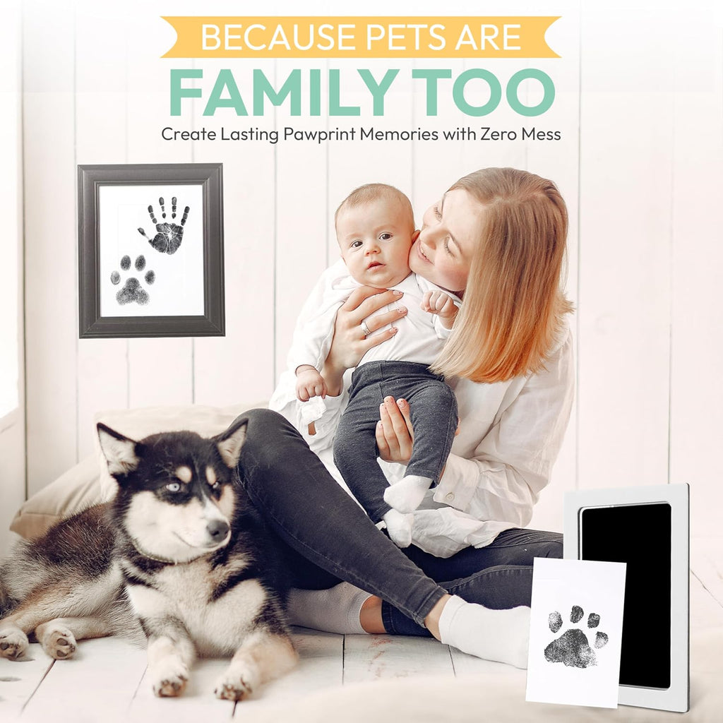 Clean Touch Ink Pad for Baby Handprints and Footprints – Inkless Infant Hand & Foot Stamp – Safe for Babies, Doesn’t Touch Skin – Perfect Family Memory or Gift – Black Standard Size [4 Pack]