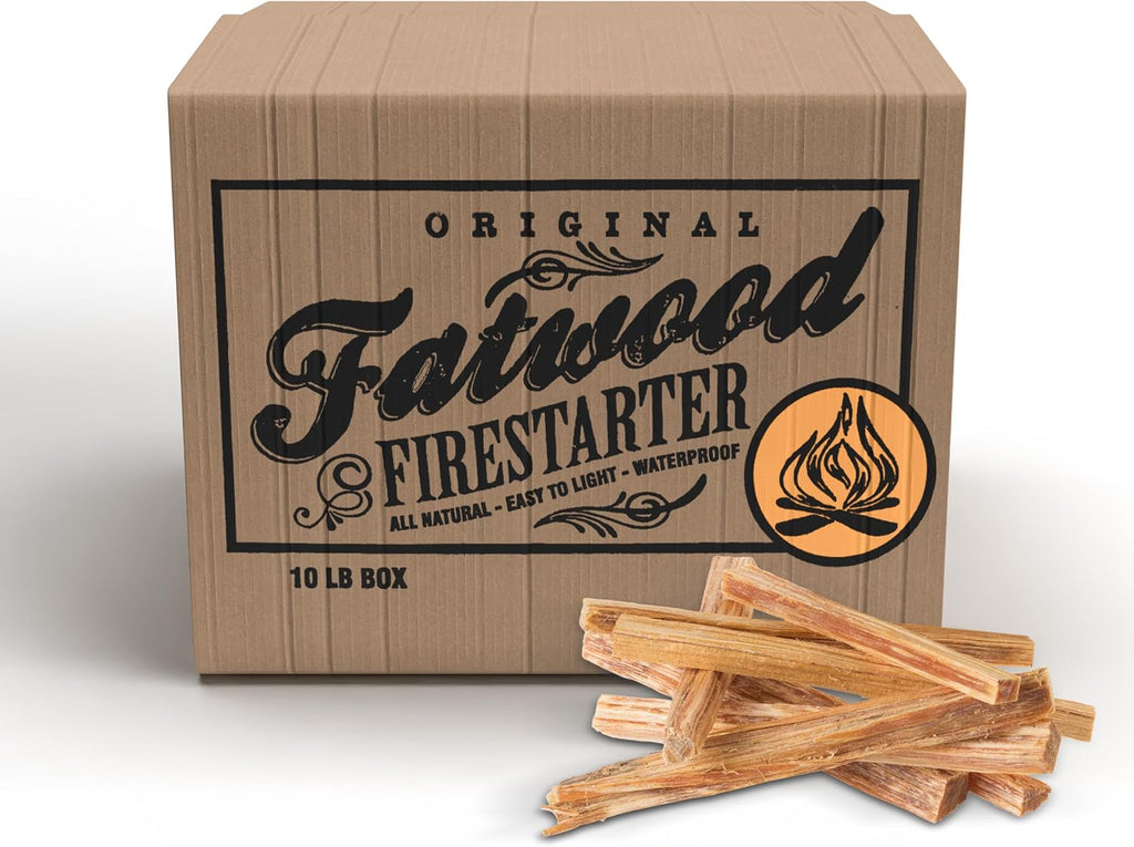 Fatwood Fire Starter Sticks 10lb Box - Indoor or Outdoor 100% All Natural Pine Fire Starters for Campfires, Fireplace, Firepit, Wood Stove, or BBQ Grill - Kindling Wood Firewood Lighter by Pure Garden