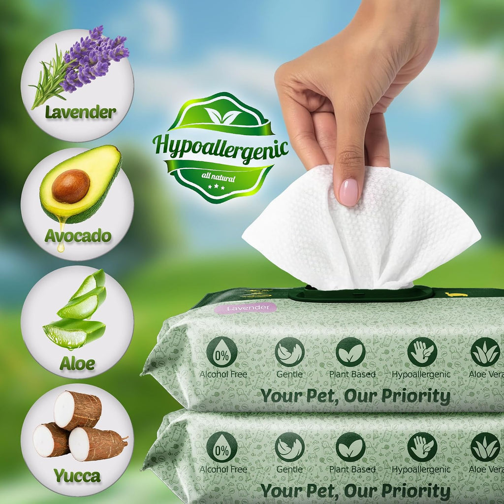 Petazy Pet Wipes for Dogs & Cats - Paws, Ears & Butt Cleaning, 400 Count