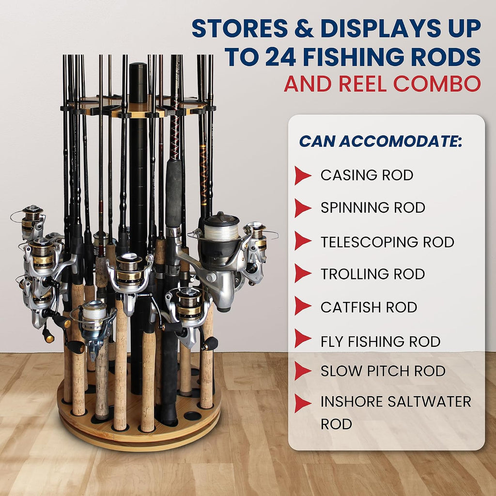 Rush Creek Creations 24 Rod Fishing Pole Holder, Tackle Box, Fishing Tackle
