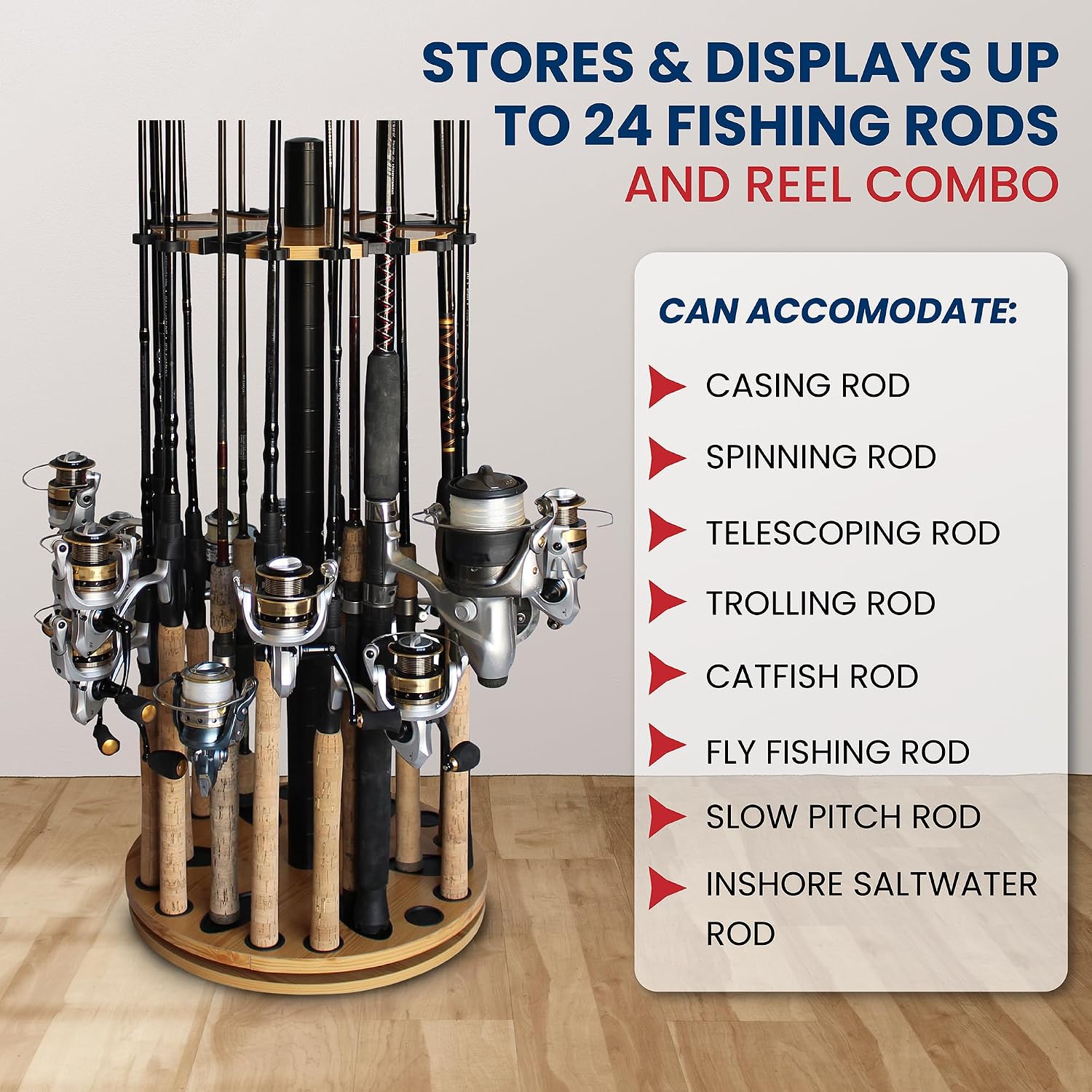 Rush Creek Creations 24 Rod Fishing Pole Holder, Tackle Box, Fishing Tackle
