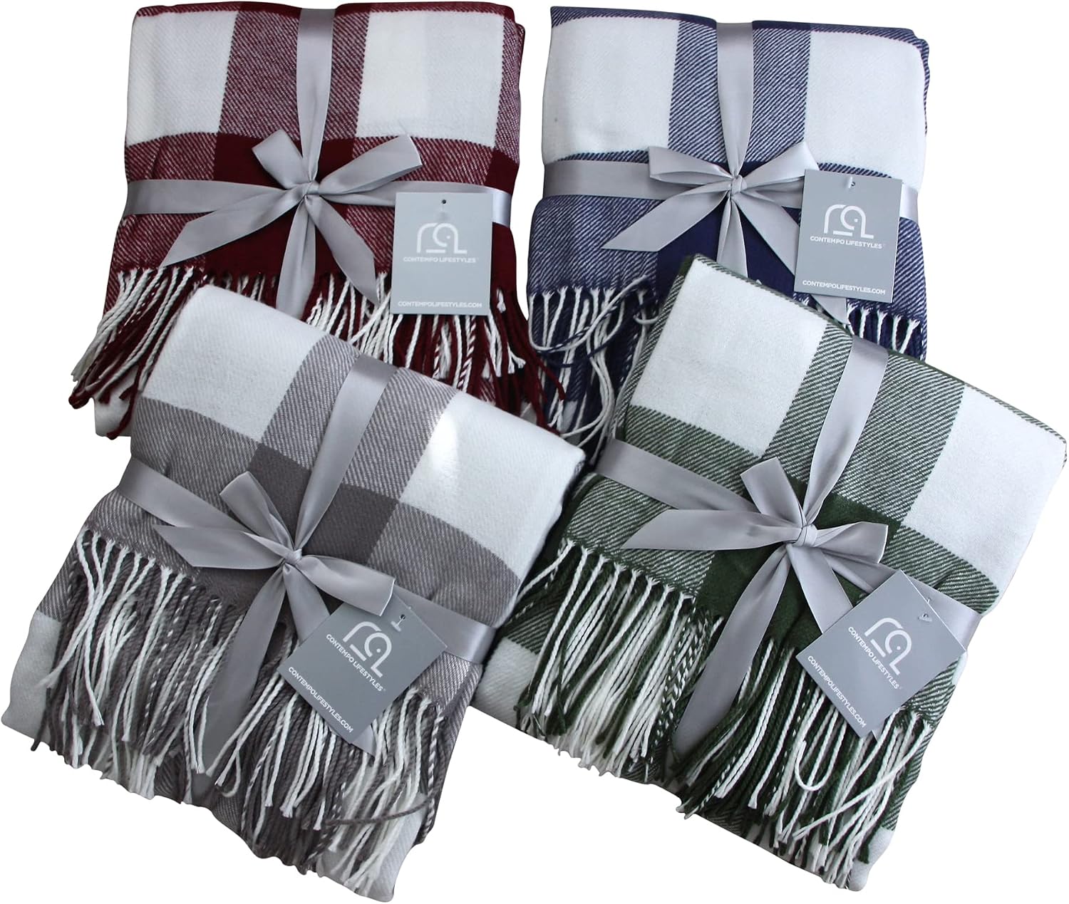 Blankets - Buffalo Plaid Throw Blanket - Decorative Classic Blanket - Comfortable and Ultra-Soft - Lightweight & Indoor Outdoor Blanket - Ideal for Living Room, Couch, Travelling Good for All Seasons