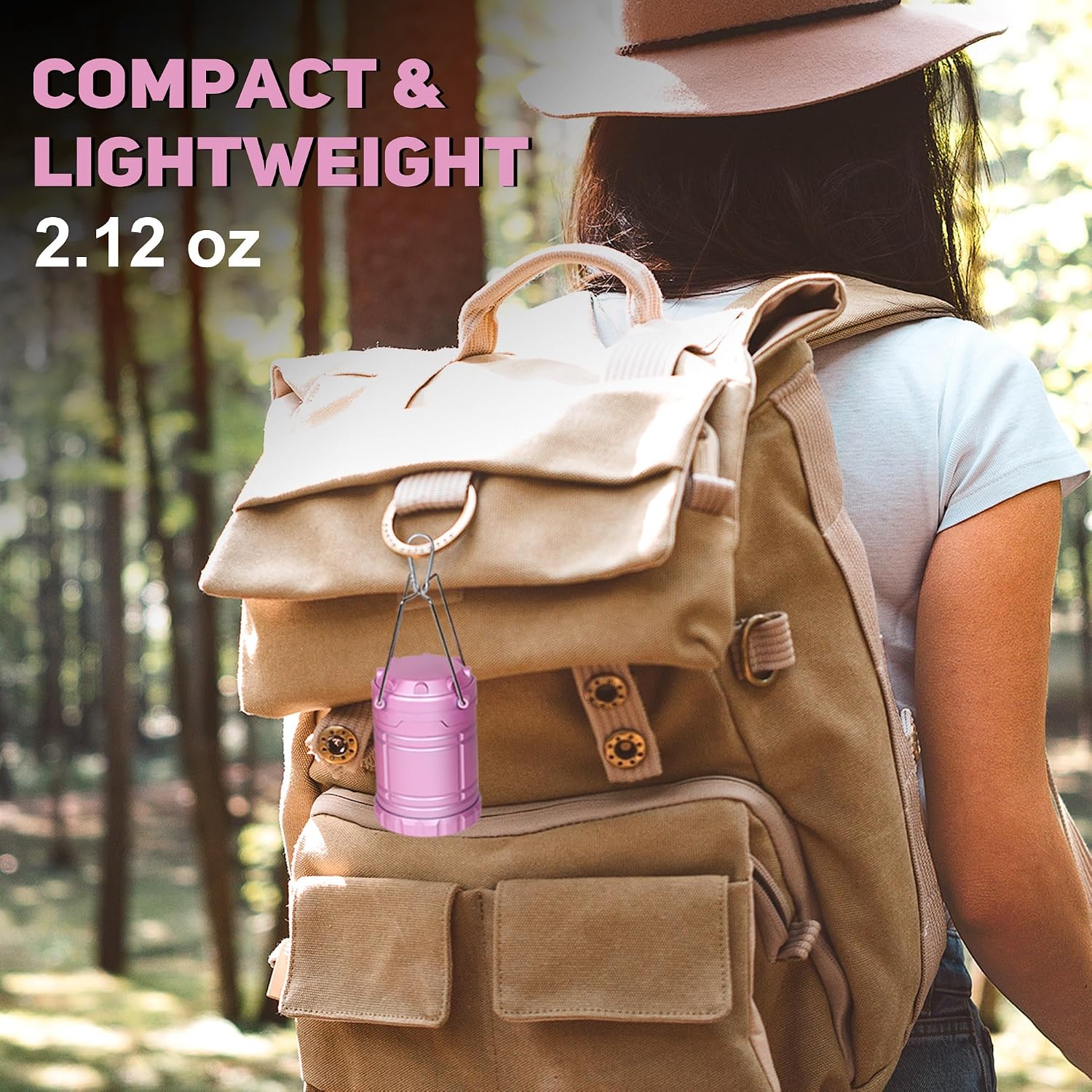 4-Pack Mini LED Pink Camping Lantern