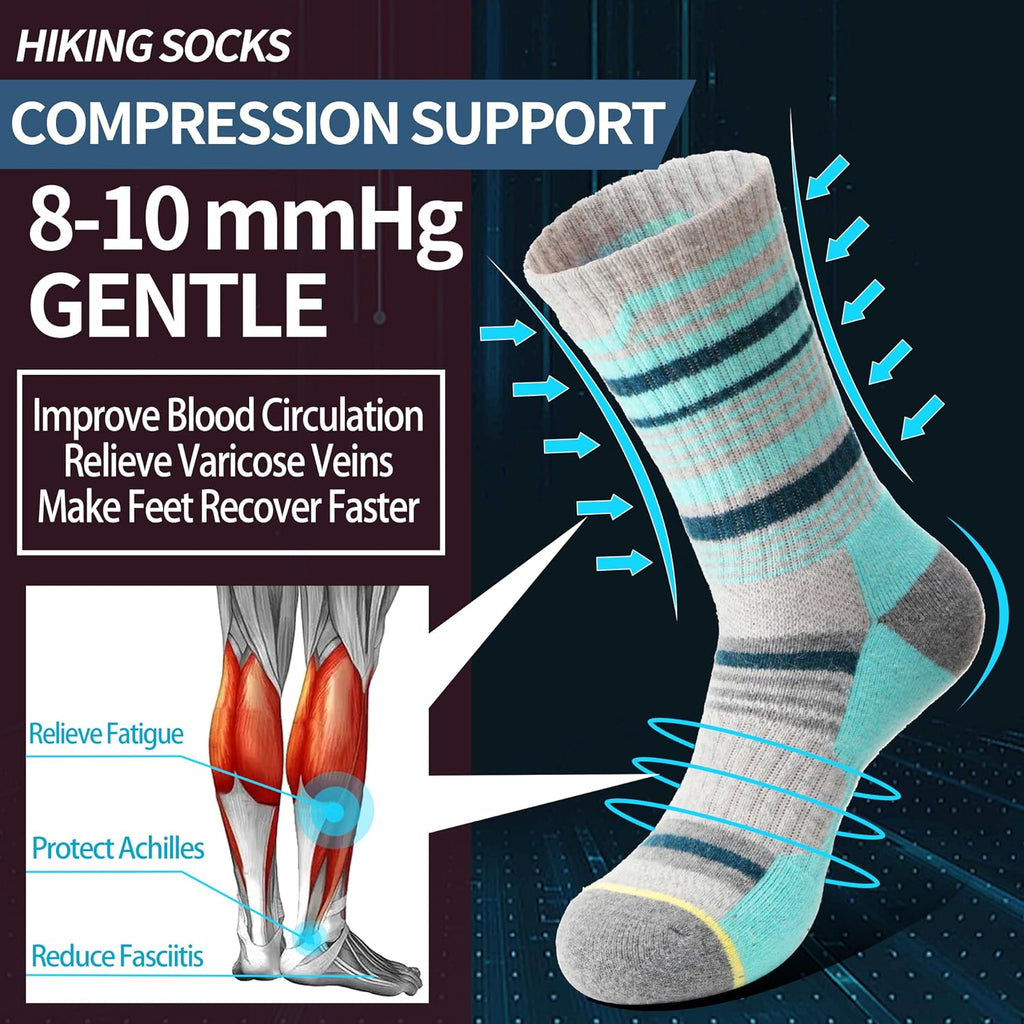 Anlisim Merino Wool Hiking Running Socks for Women, Boot Work Crew Socks