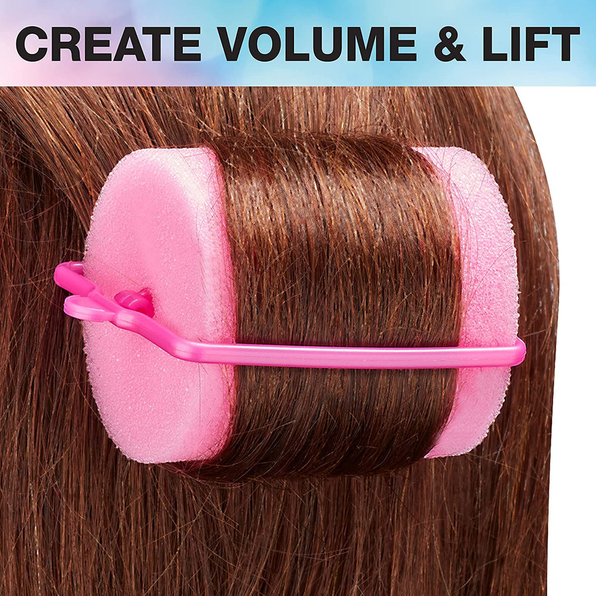 Conair Foam Hair Rollers for Big Volume, Lift and Curl, Foam Rollers, Hair Curlers in Large Size, Pink, 9 Pack with Storage Bag