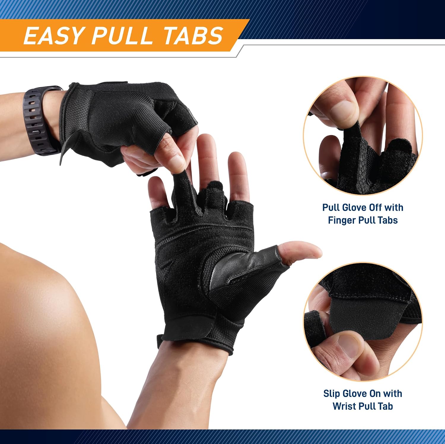 MARCY Apex Leather Padded Workout Gloves with Pull Tabs for Men & Women – Durable, Breathable & Adjustable for Weightlifting, Cycling, Gym & Training – Enhanced Grip & Palm Protection