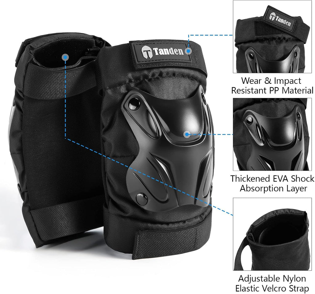 Tanden Skating Protective Gear Knee and Elbow Pads Wrist Guards for Roller Skating Skateboarding, Skate Pads Adult Knee Pads