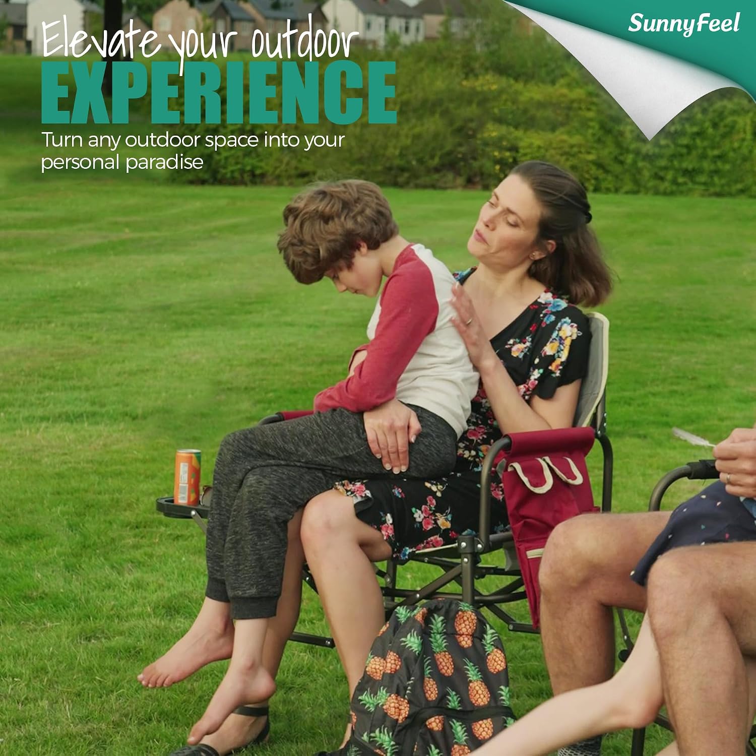 SUNNYFEEL Oversized DirectorsCamping Chair for Adults with Side Table