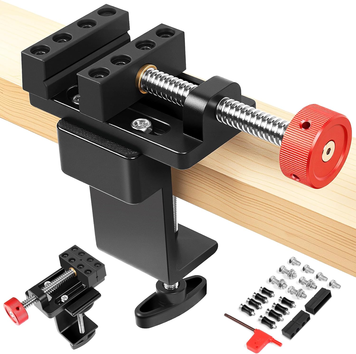 ArtyMaster Mini Drill Press Vise with Rubber Soft Jaws, 0-2.48" Clamping Range Mini Vice Clamp for Crafts, Jewelry Making, Modeling and Repairs, Precision Aluminum Small Vise for Small Projects