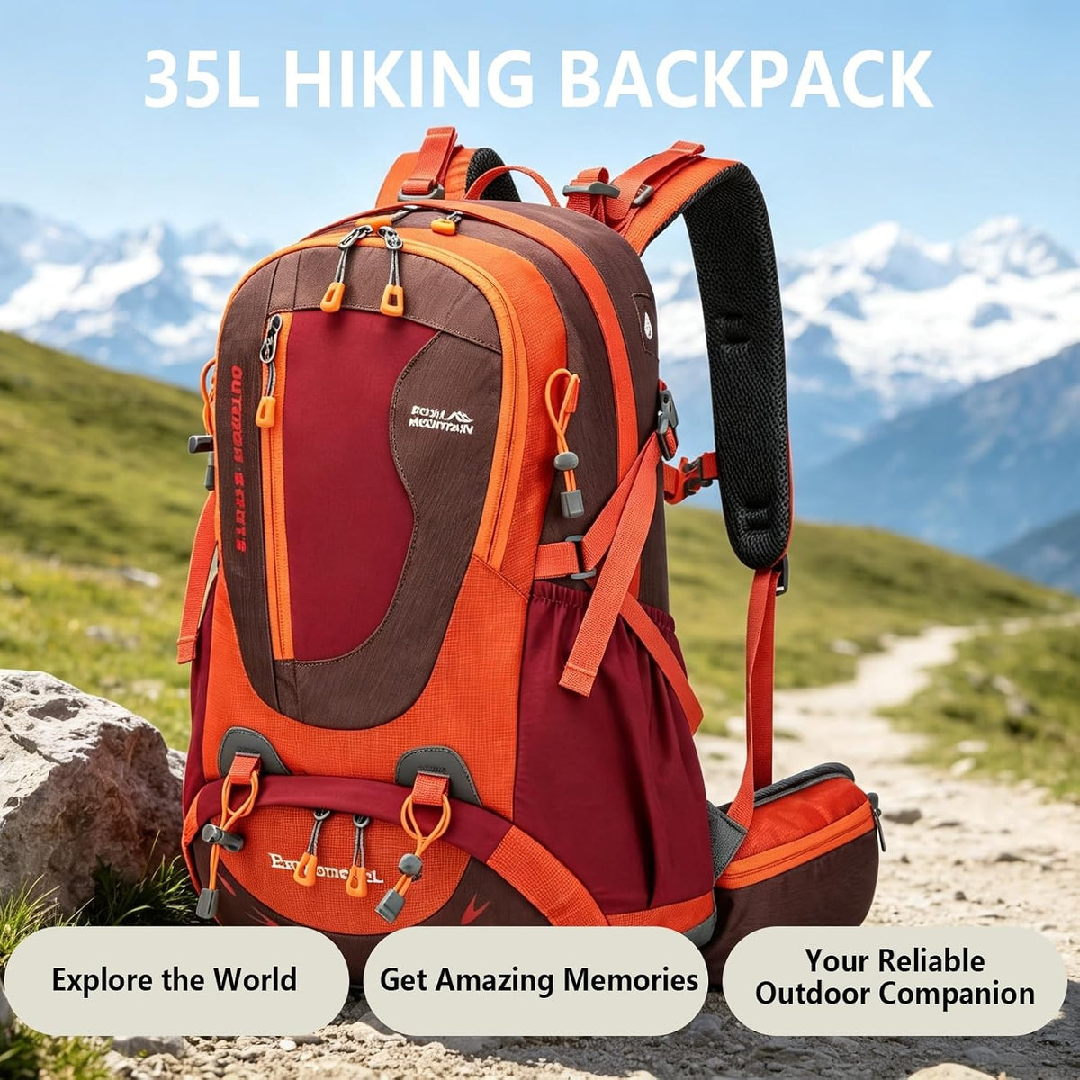 35L Lightweight Hiking Backpack for Women Men Waterproof Camping Backpack